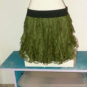 Express Green Flowing Skirt